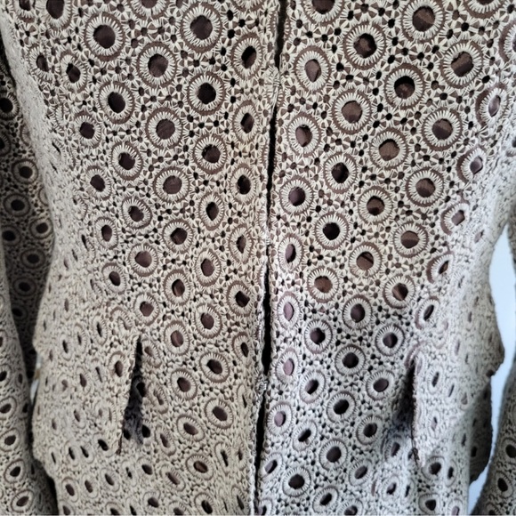 Suit Women's, Size 6 Jacket, Size 10 Skirt, Brown Polkadots, Seranni, Office - Picture 3 of 7